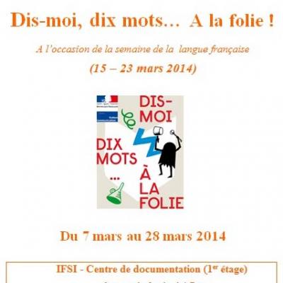 L’IFSI EXPOSE « DIS-MOI, DIX MOTS… A LA FOLIE !