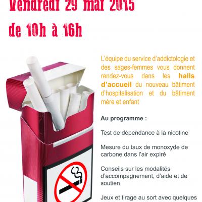 Journée mondiale sans tabac, vendredi 29 mai 2015 au CHT