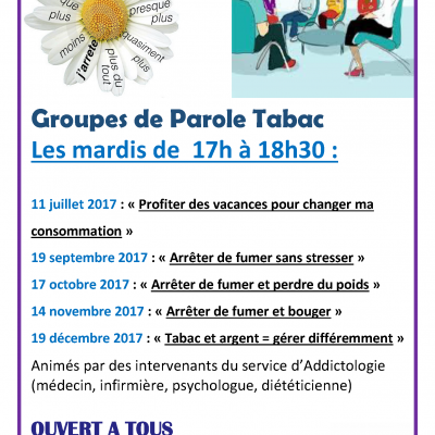 Groupes de parole Tabac - Ouvert à tous