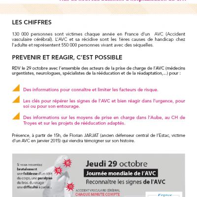 Journée mondiale de l'AVC - Jeudi 29 octobre au CHT