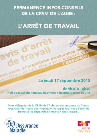 Journée d'information de la CPAM sur l'arrêt de travail jeudi 17 septembre 2015