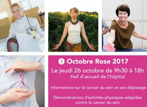 Octobre rose : événement sport et santé jeudi 26 octobre à l'hôpital